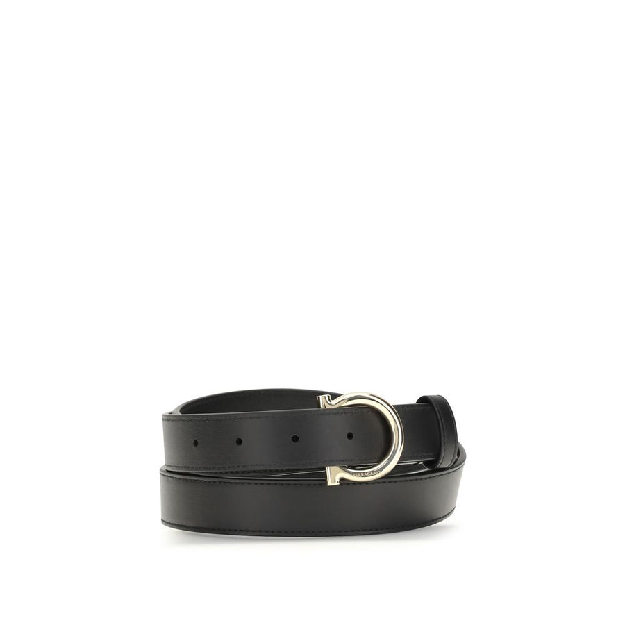 Ferragamo 100% Calf Leather Bos Taurus belt in black