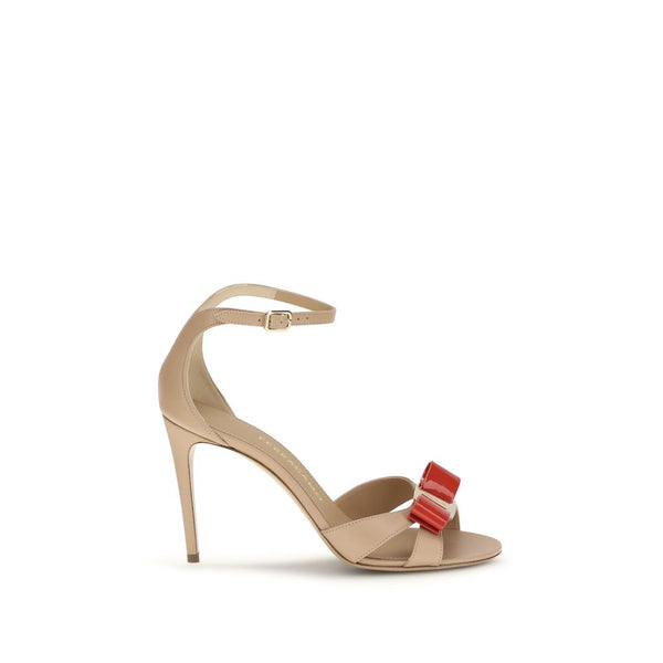 Ferragamo 100% Calf Leather Bos Taurus sandal in beige
