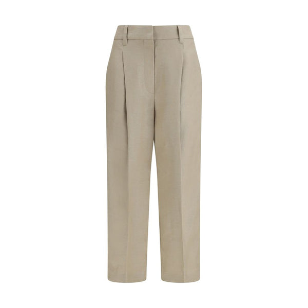 Brunello Cucinelli 100% Linen trousers in beige