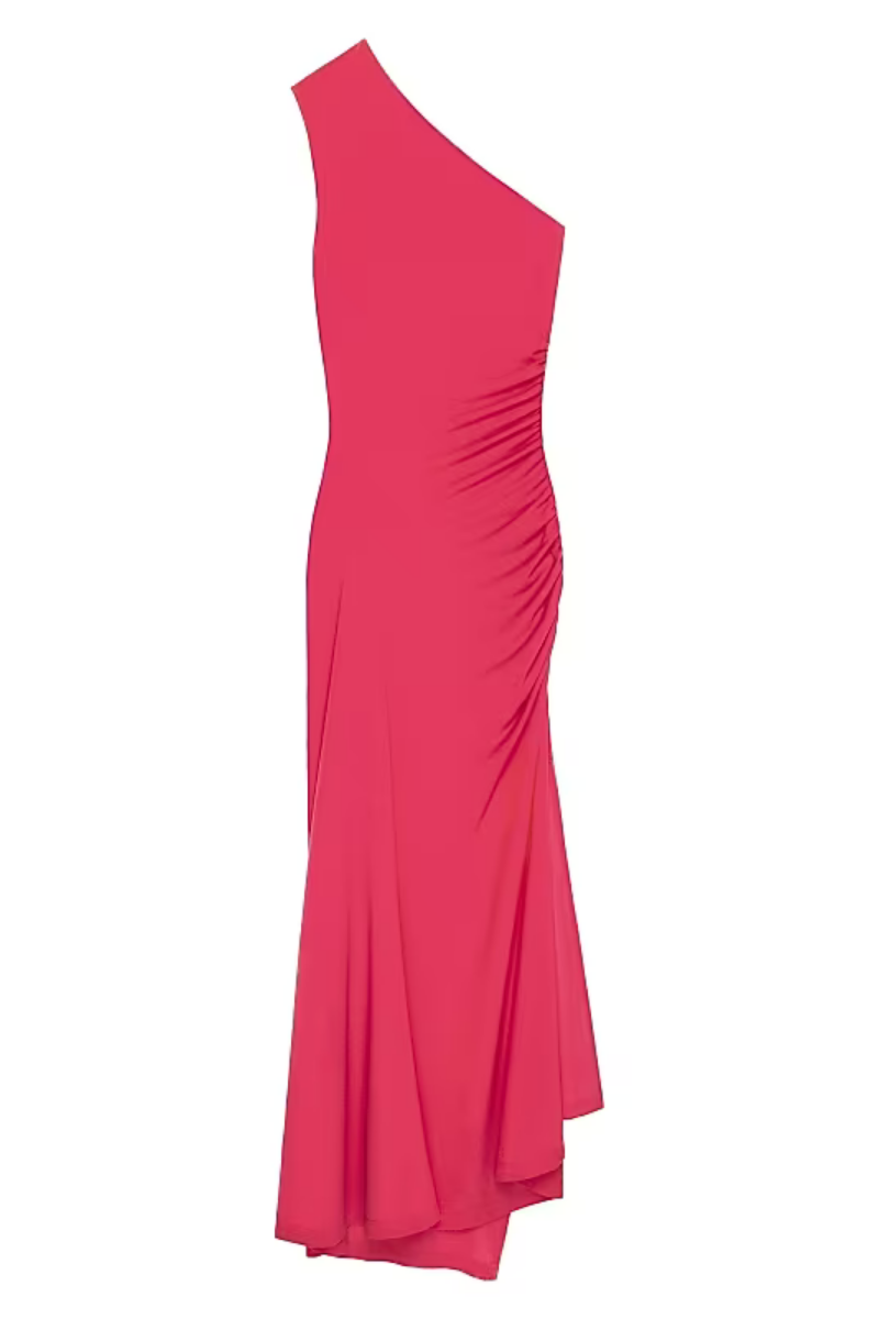 Givenchy One Shoulder Dress_raspberry Red Clothing