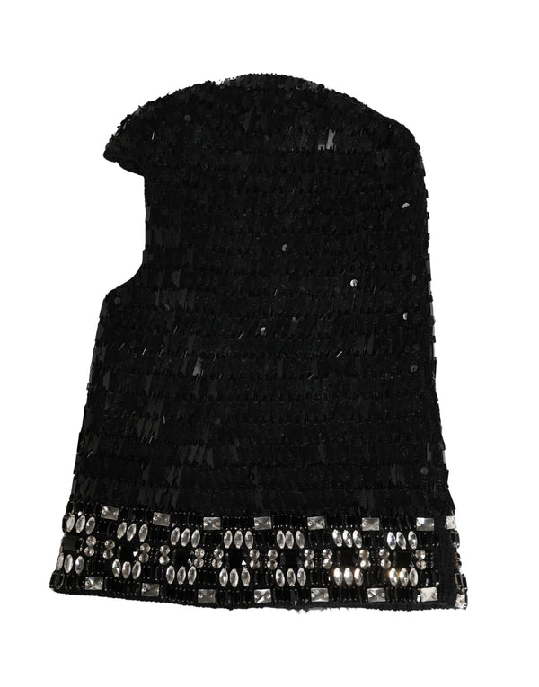 Dolce & Gabbana HAT9930 30% Metallic Fiber balaclava hat in black