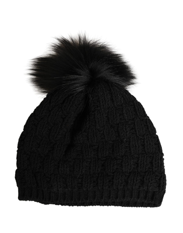 Dolce & Gabbana HAT9959 10% Elastane 45% Acrylic 45% Wool beanie in black
