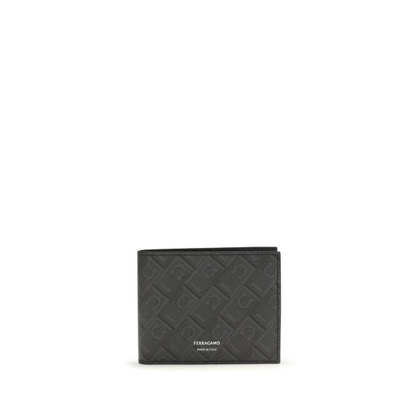 Ferragamo 100% Calf Leather Bos Taurus wallet in black