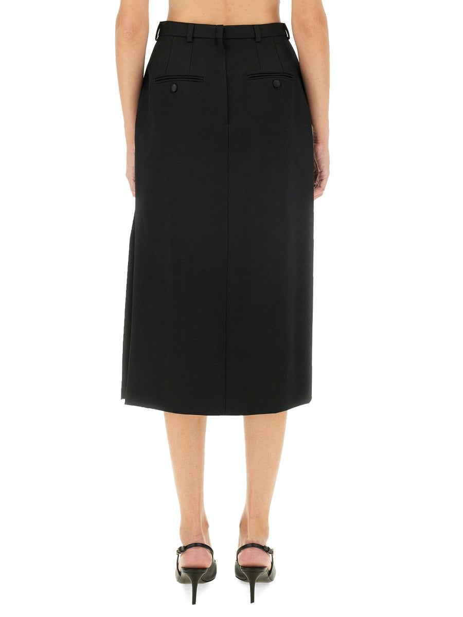 Longuette Skirt Black Virgin Wool