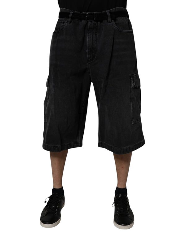 Dolce & Gabbana 100% Cotton cargo shorts in black