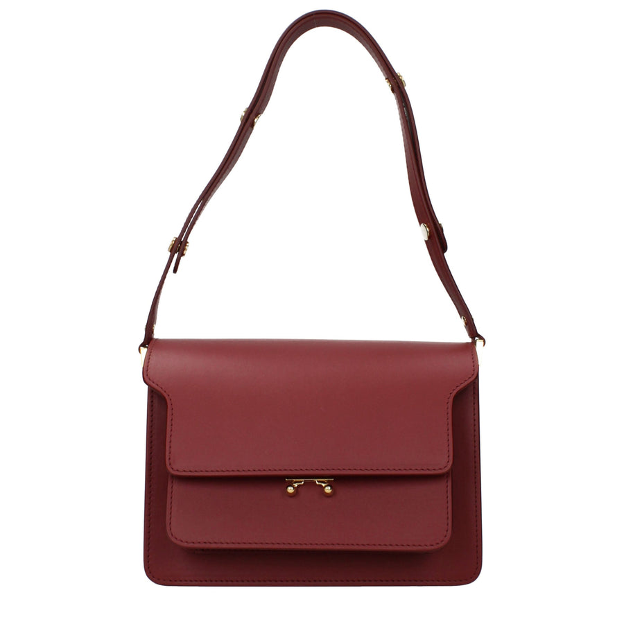 Marni Leather shoulder bag in red