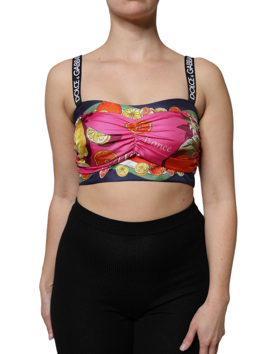 Dolce & Gabbana 100% Silk; Lining: 91% Silk cropped top in multicolor