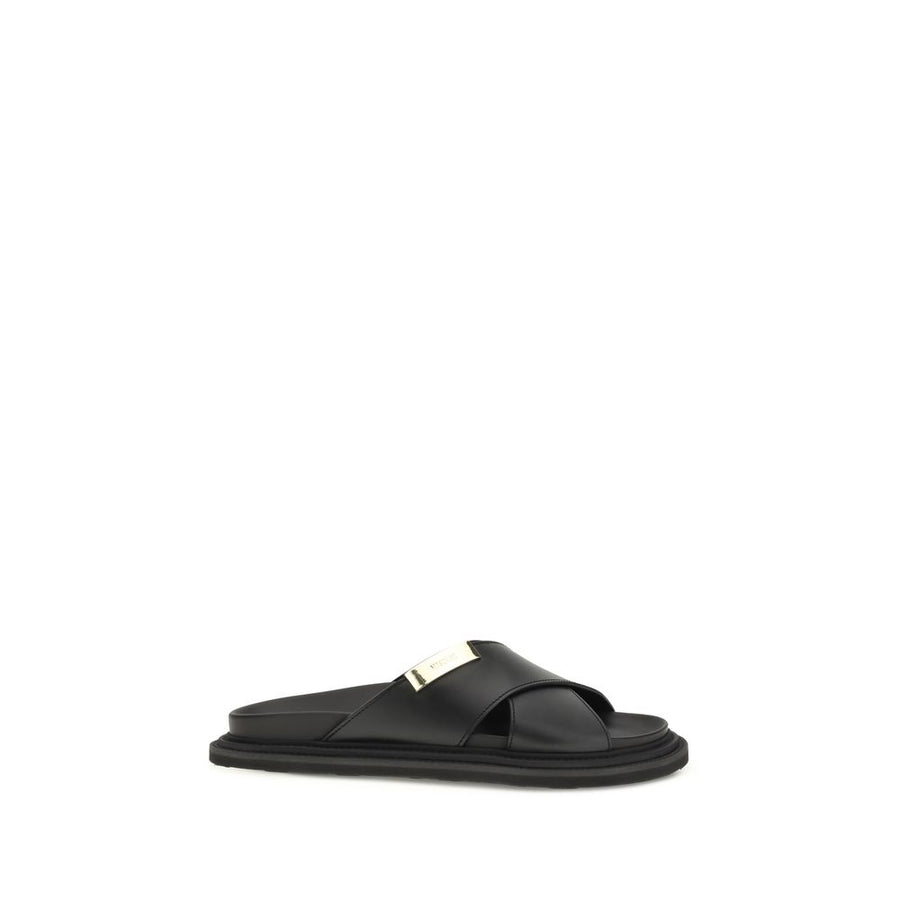 Moschino 100% Calf Leather Bos Taurus sandals in black