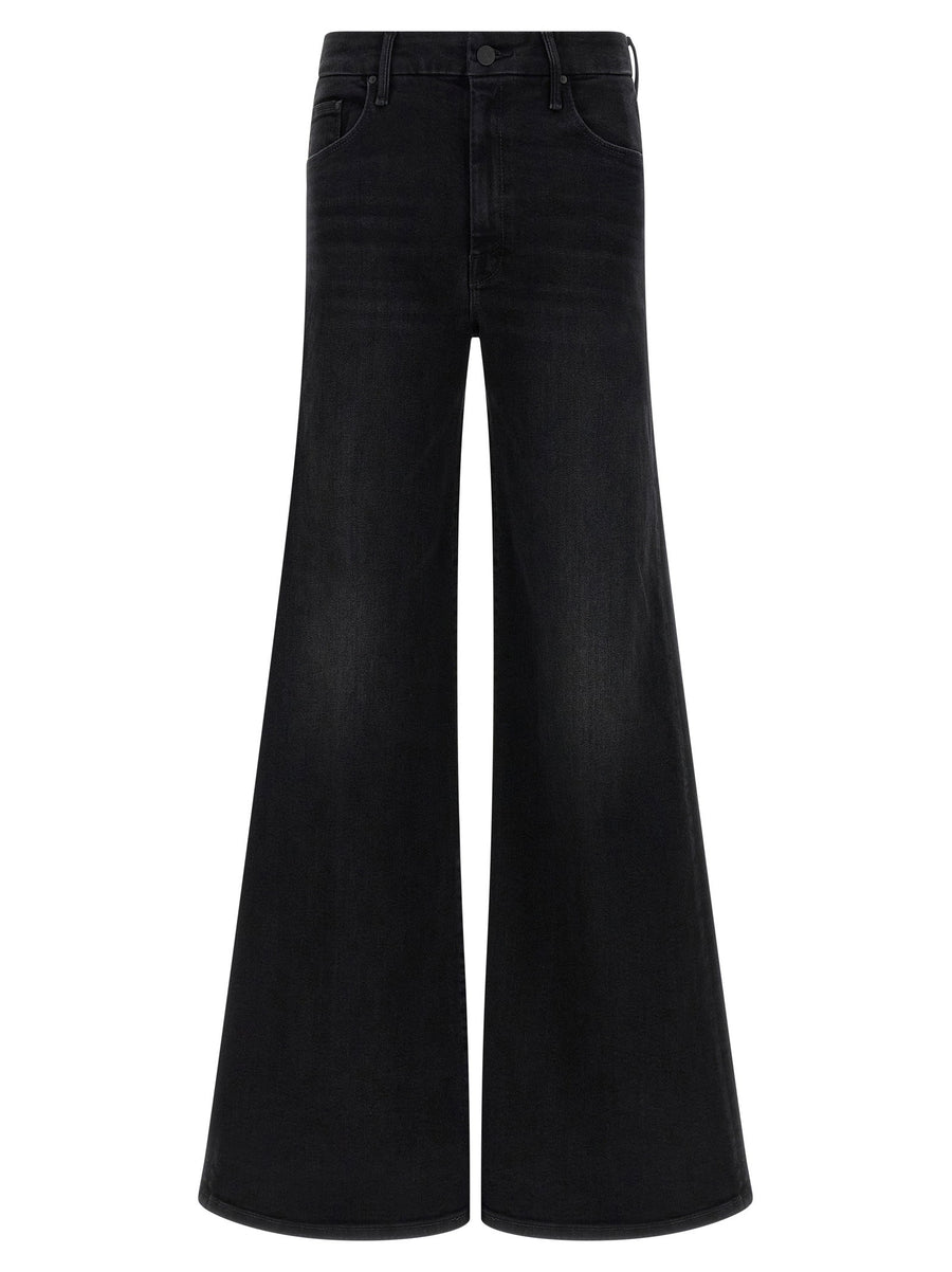 Mother Roller Sneak Jeans — Black