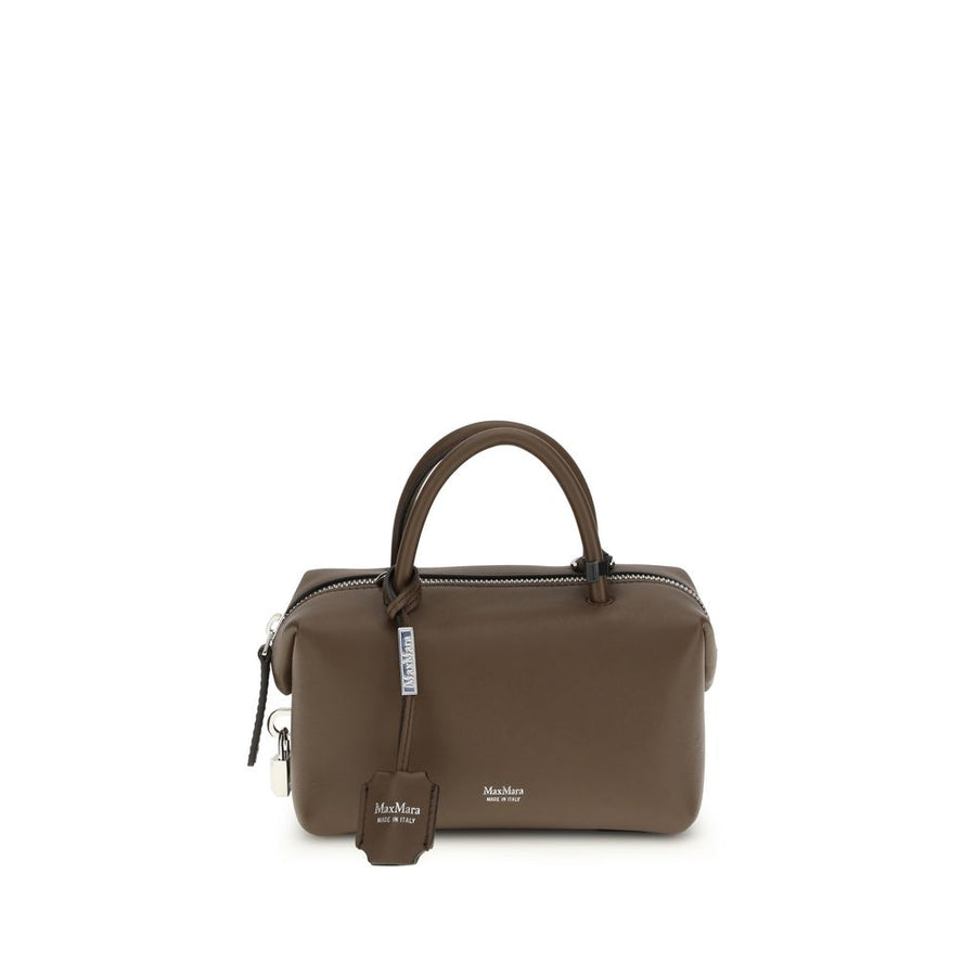 Max Mara 100% Calf Leather Bos Taurus top handle bag in brown