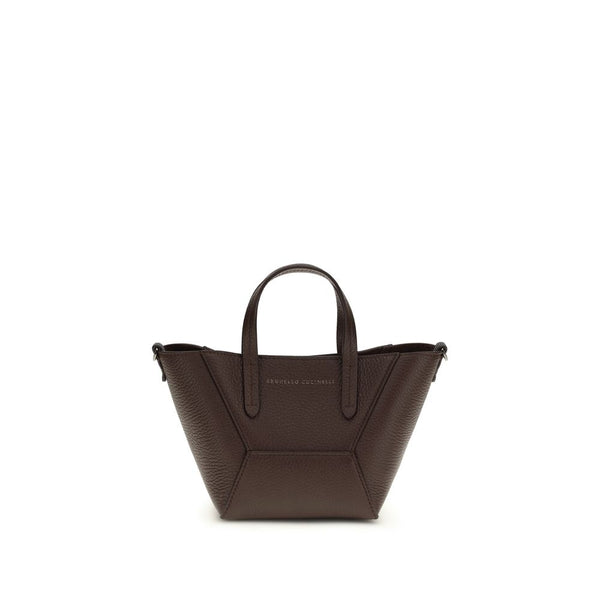 Brunello Cucinelli 100% Calf Leather Bos Taurus shoulder bag in brown