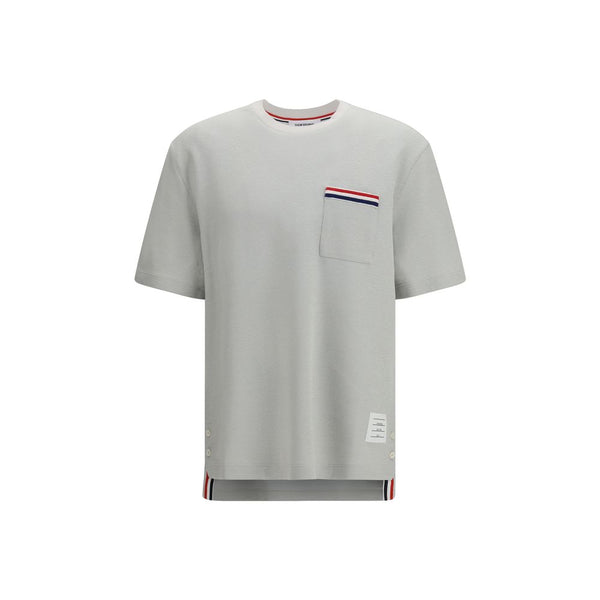 Thom Browne 55% Cotton 36% Linen 7% Polyamide 2% Elastane t-shirt in gray