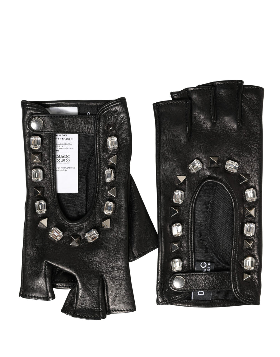 Dolce & Gabbana 100% Lamb Leather gloves in black