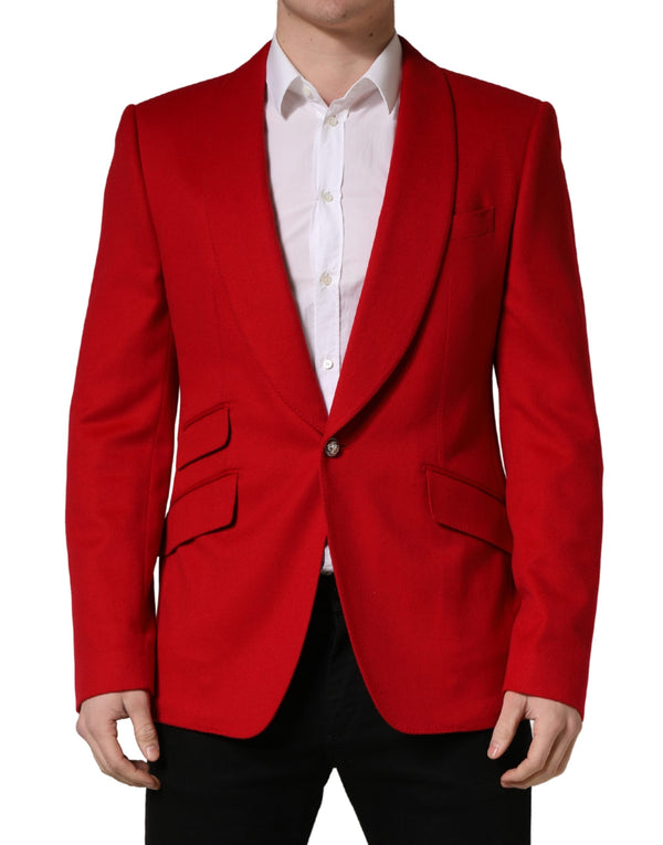 Dolce & Gabbana 97% Cashmere 3% Elastane; Lining: 94% Silk 6% Elastane blazer in red