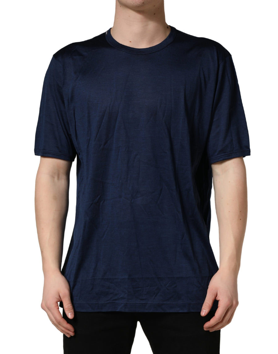 Dolce & Gabbana 100% Silk t-shirt in navy