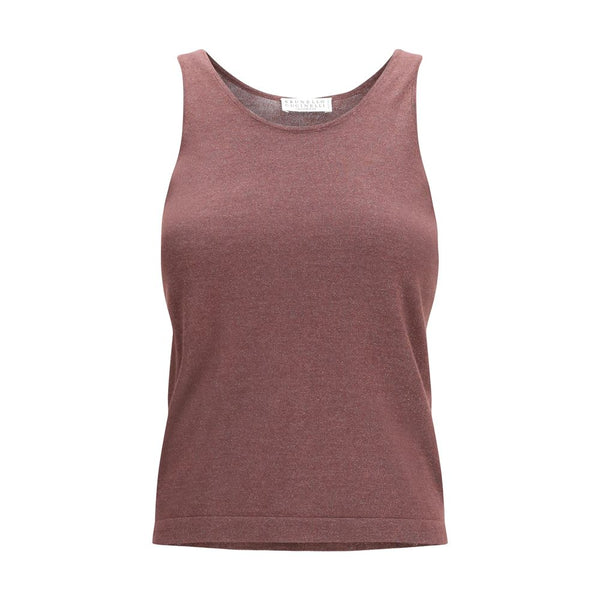 Brunello Cucinelli 51% Cashmere tank top in red