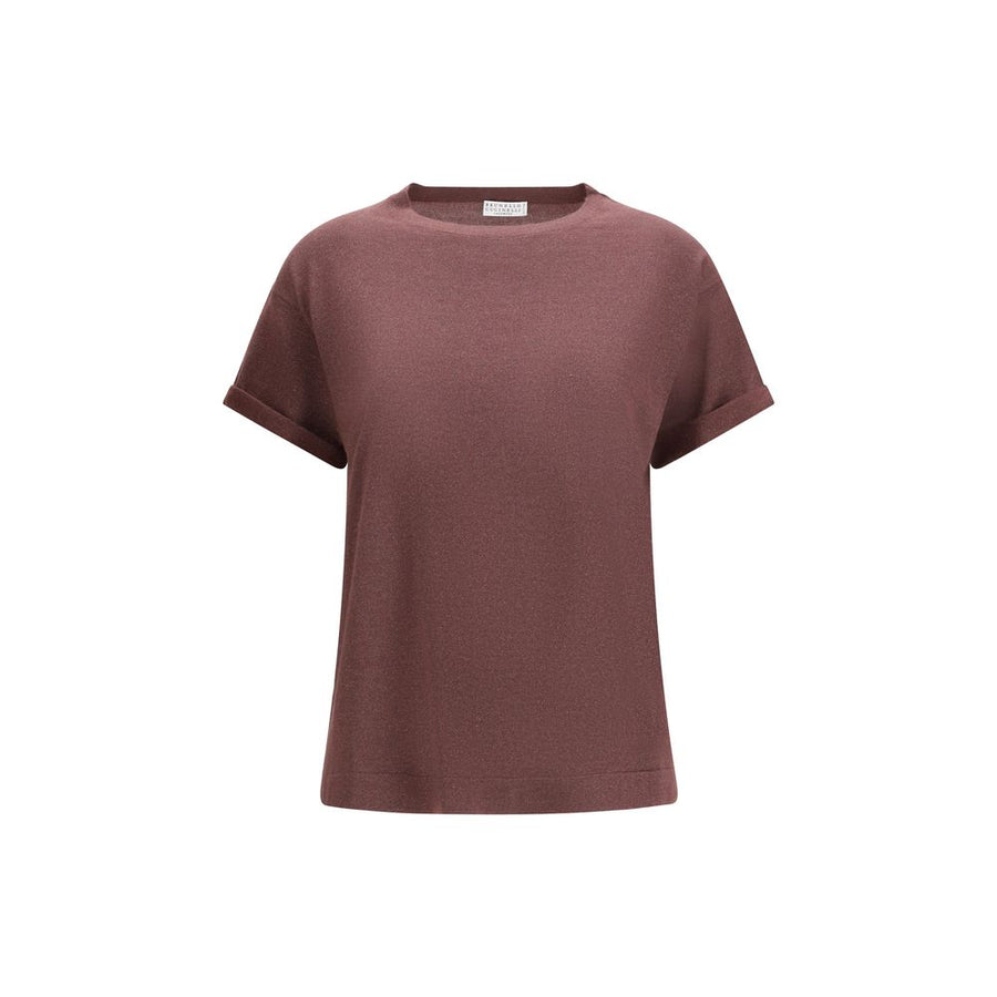Brunello Cucinelli 51% Cashmere t-shirt in bordeaux