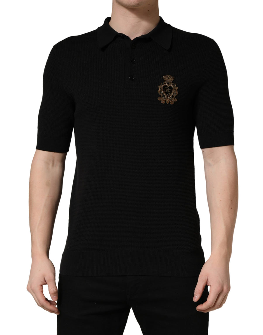 Dolce & Gabbana 45% Cotton polo in black