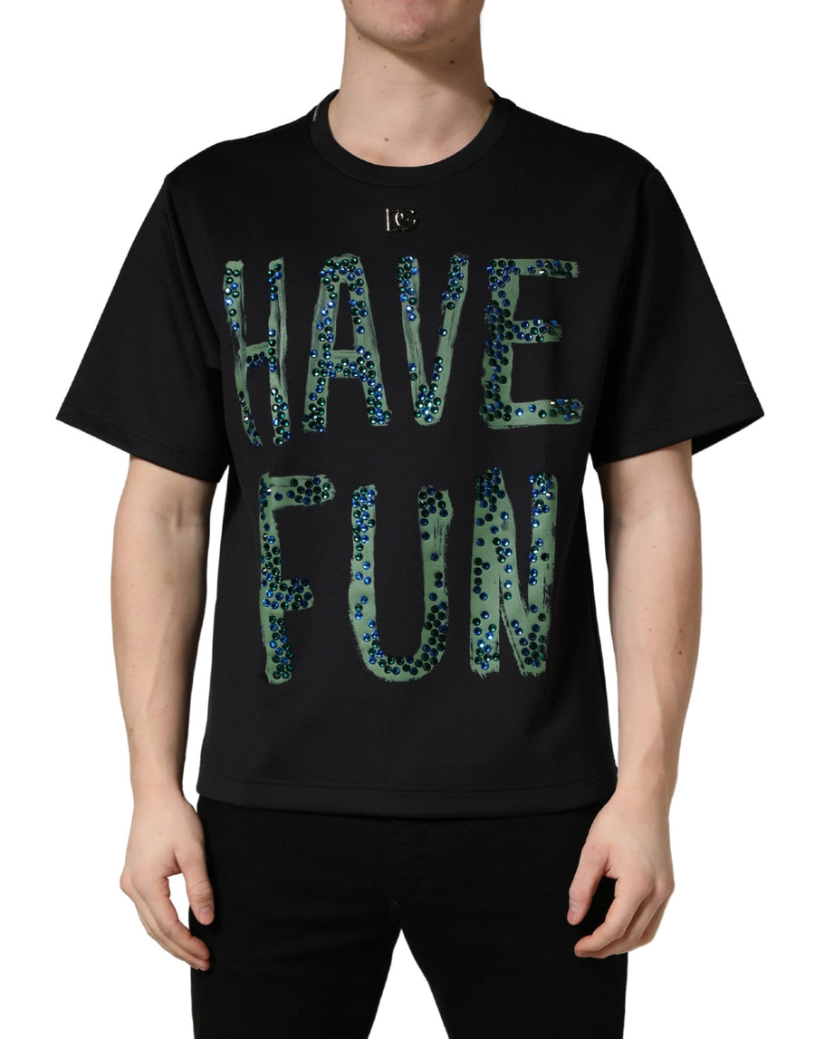 Dolce & Gabbana 93% Polyester t-shirt in black