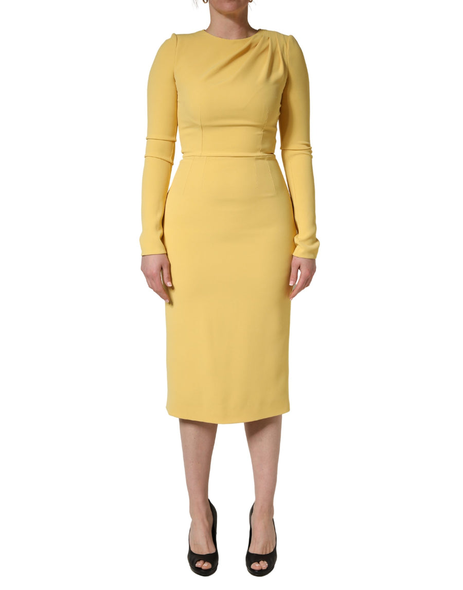 Dolce & Gabbana 77% Silk 14% Cotton 3% Elastane dress in yellow