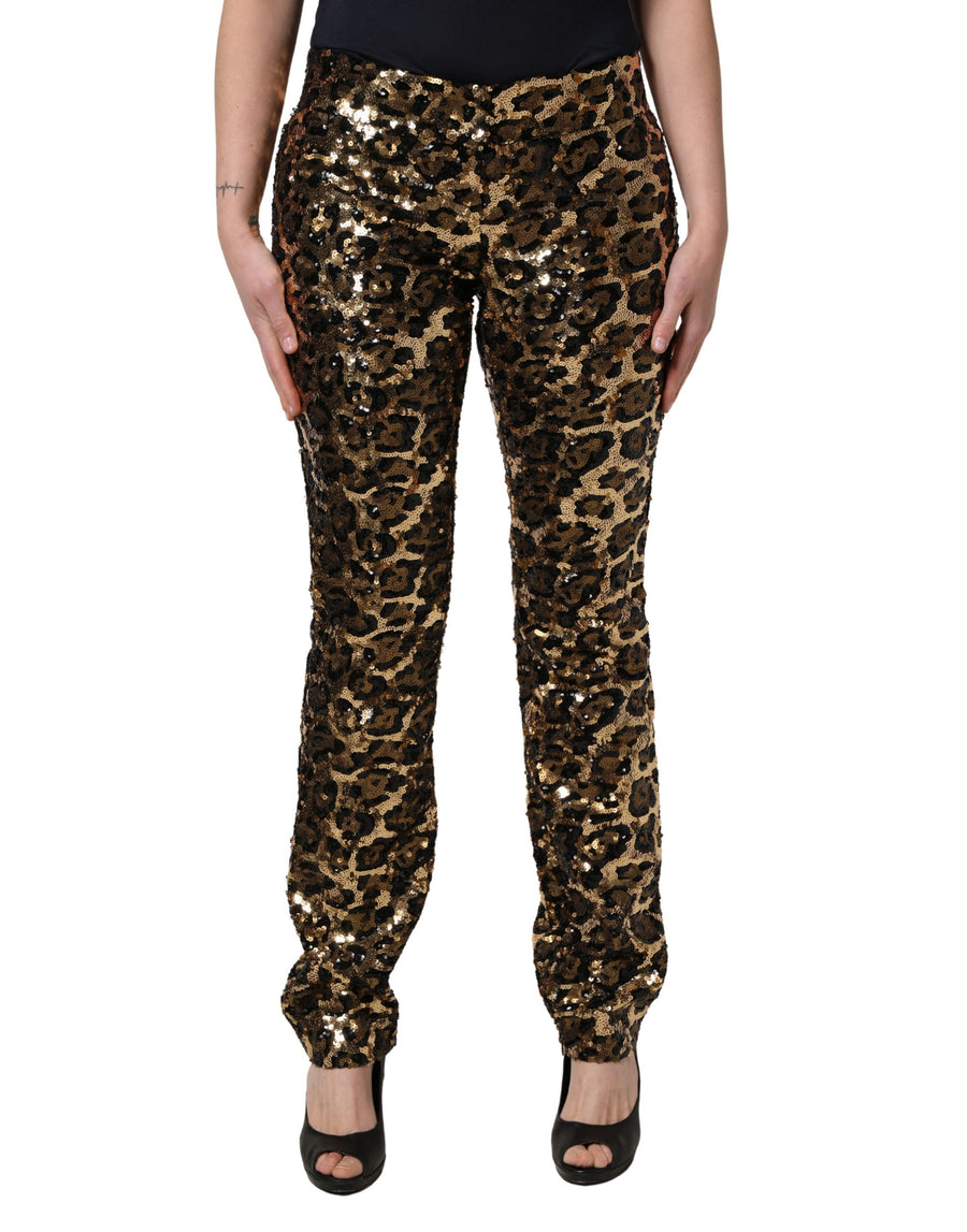 Dolce & Gabbana 94% Polyester 6% Silk trousers in gold