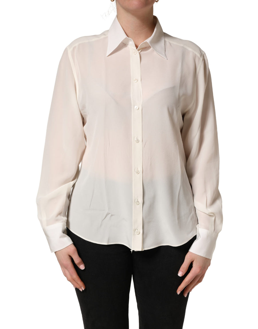 Dolce & Gabbana 100% Silk blouse in white