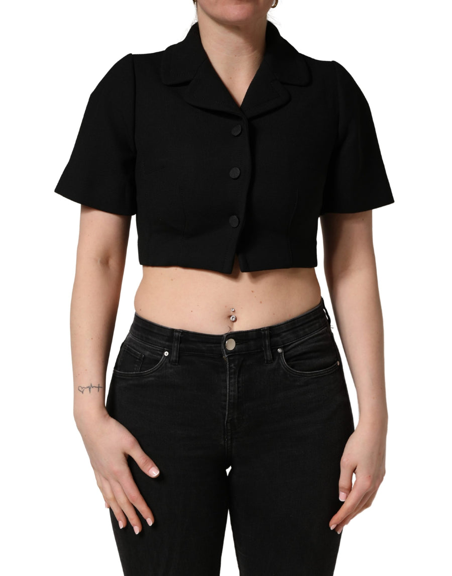 Dolce & Gabbana 52% Polyester 45% Virgin Wool 3% Elastane; Lining: 97% Polyester 3% Elastane blouse in black