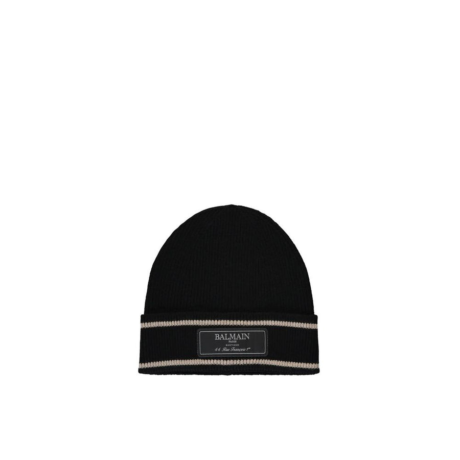 Balmain BA-9076693795028 100% Merino wool beanie in black