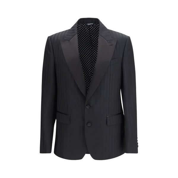 Dolce & Gabbana 86% Fleece Wool Ovis Aries blazer in black