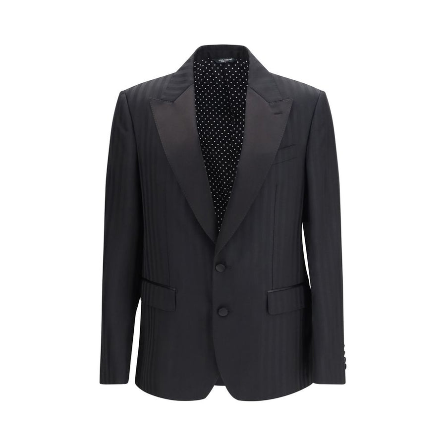 Dolce & Gabbana 86% Fleece Wool Ovis Aries blazer in black