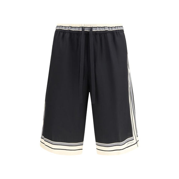 Dolce & Gabbana 100% Silk bermuda shorts in black
