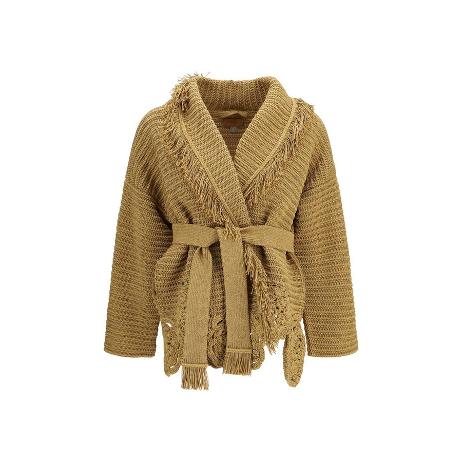 Alanui 60% Polyester cardigan in gold