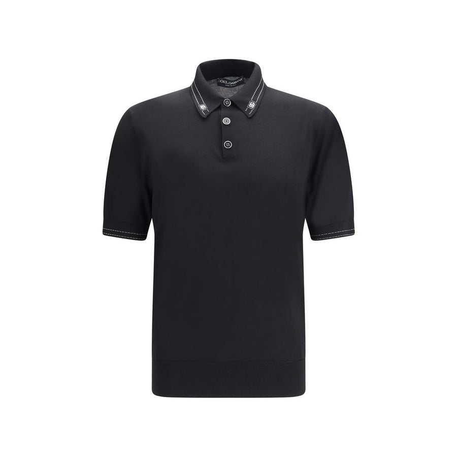 Dolce & Gabbana 100% Silk polo shirt in black