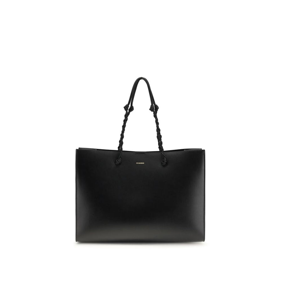 Jil Sander 100% Calf Leather Bos Taurus shoulder bag in black