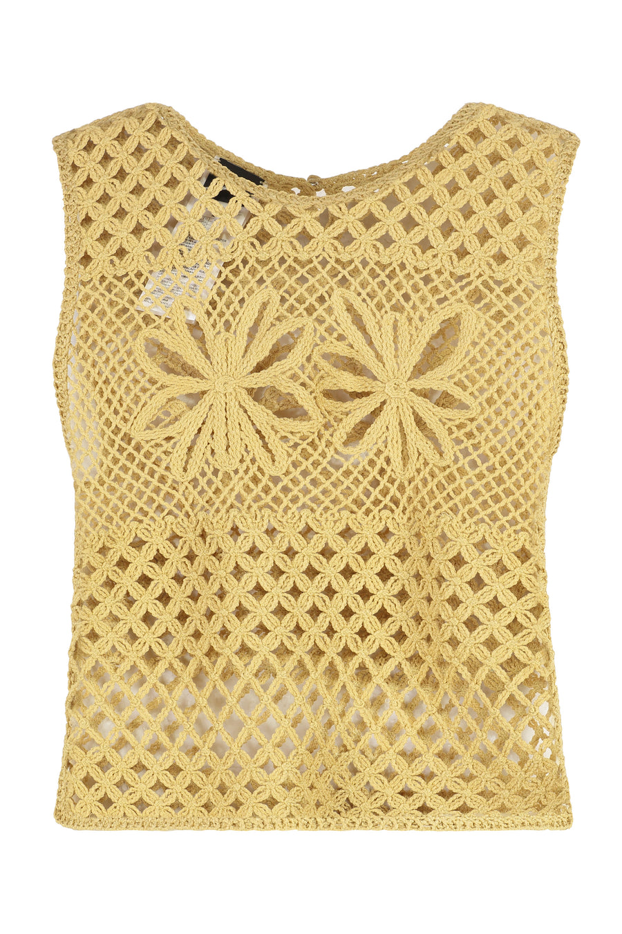 Gonzano Sleeveless Top Yellow Viscose Tops