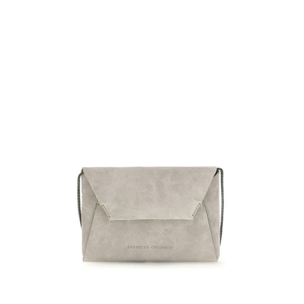 Brunello Cucinelli 100% Calf Leather Bos Taurus clutch in gray