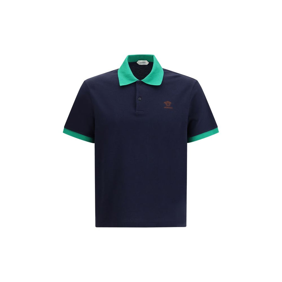 Versace 100% Cotton polo shirt in navy