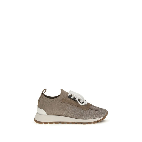 Brunello Cucinelli Upper 55% Cotton 35% Viscose 10% Polyester sneaker in beige