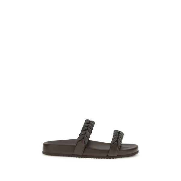 Brunello Cucinelli UPPER 100% Calf Leather Bos Taurus sandals in brown
