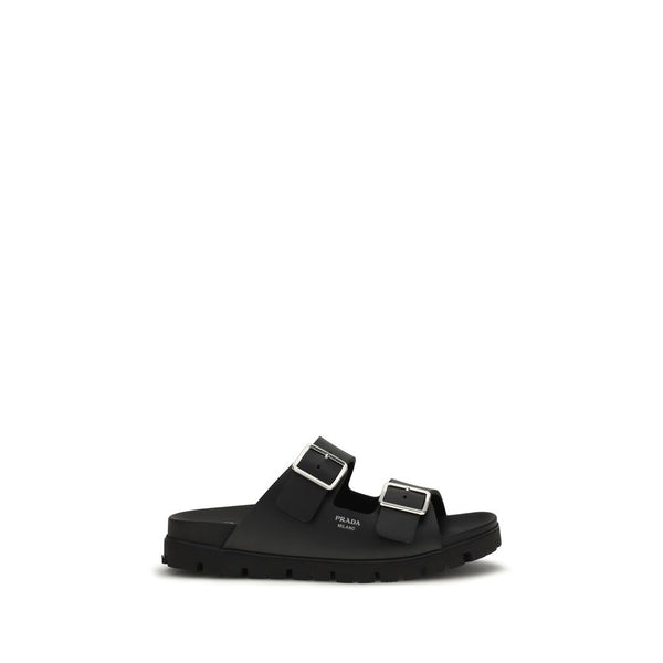 Prada Upper: 100% Calf Leather Bos Taurus sandals in black