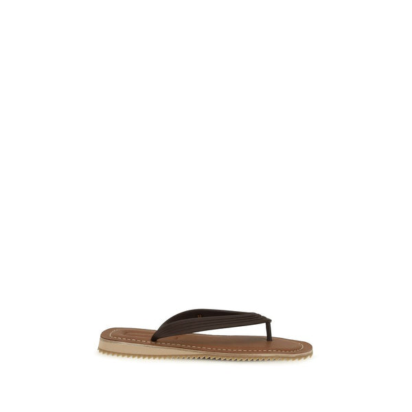 Miu Miu 100% Calf Leather Bos Taurus; Rubber outsole sandals in brown