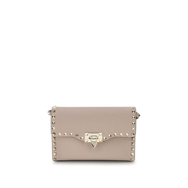 Valentino Garavani 100% Calf Leather Bos Taurus shoulder bag in beige