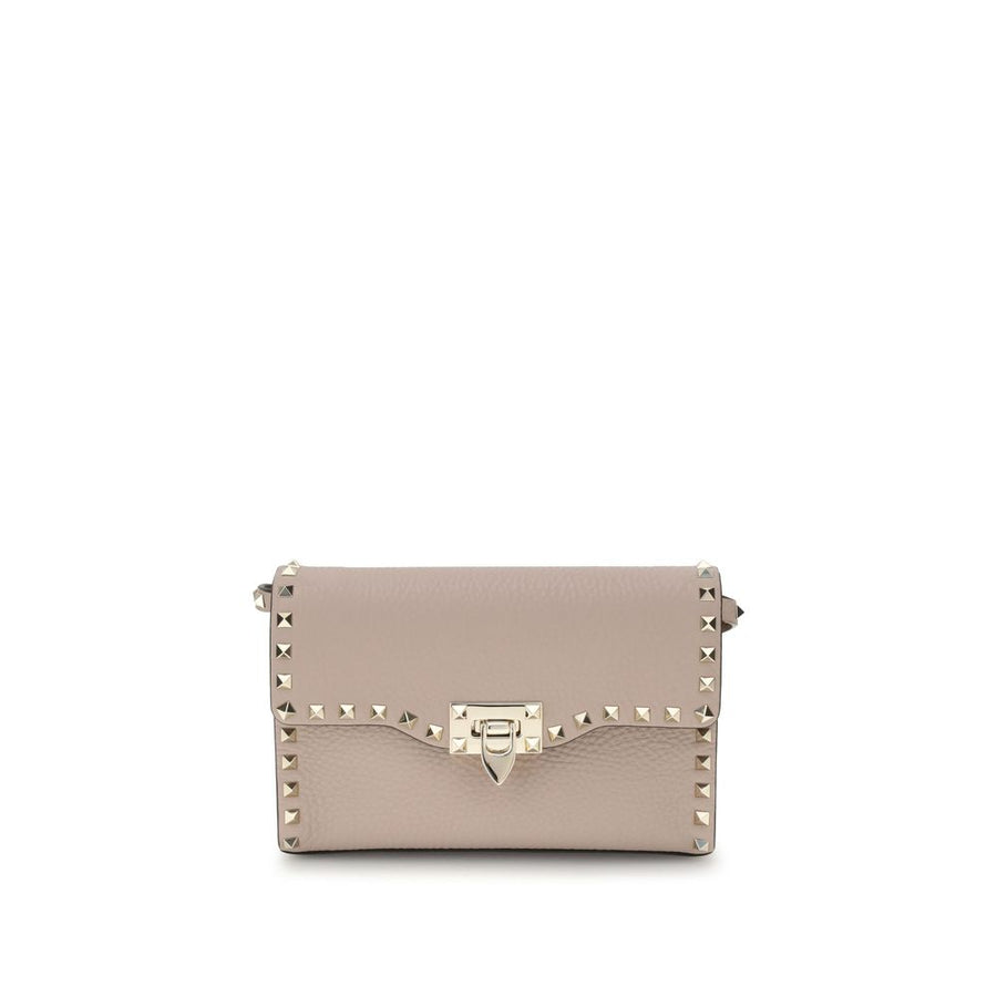 Valentino Garavani 100% Calf Leather Bos Taurus shoulder bag in beige