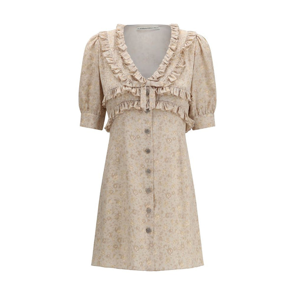 Alessandra Rich Outer: 100% Silk dress in beige