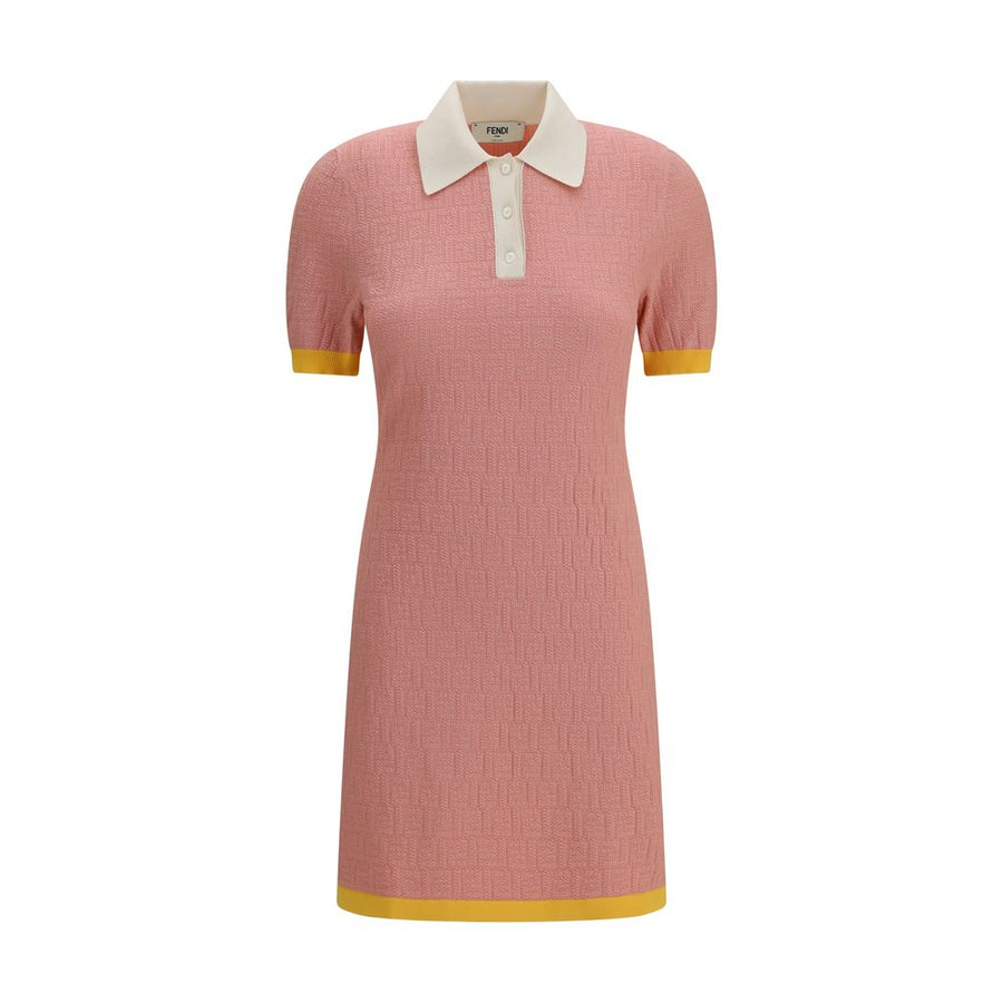 Fendi 70% Cotton polo dress in pink