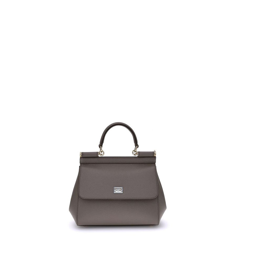 Dolce & Gabbana 100% Calf Leather Bos Taurus top handle bag in gray