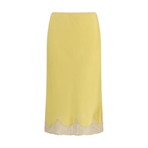 Saint Laurent 100% Silk skirt in yellow