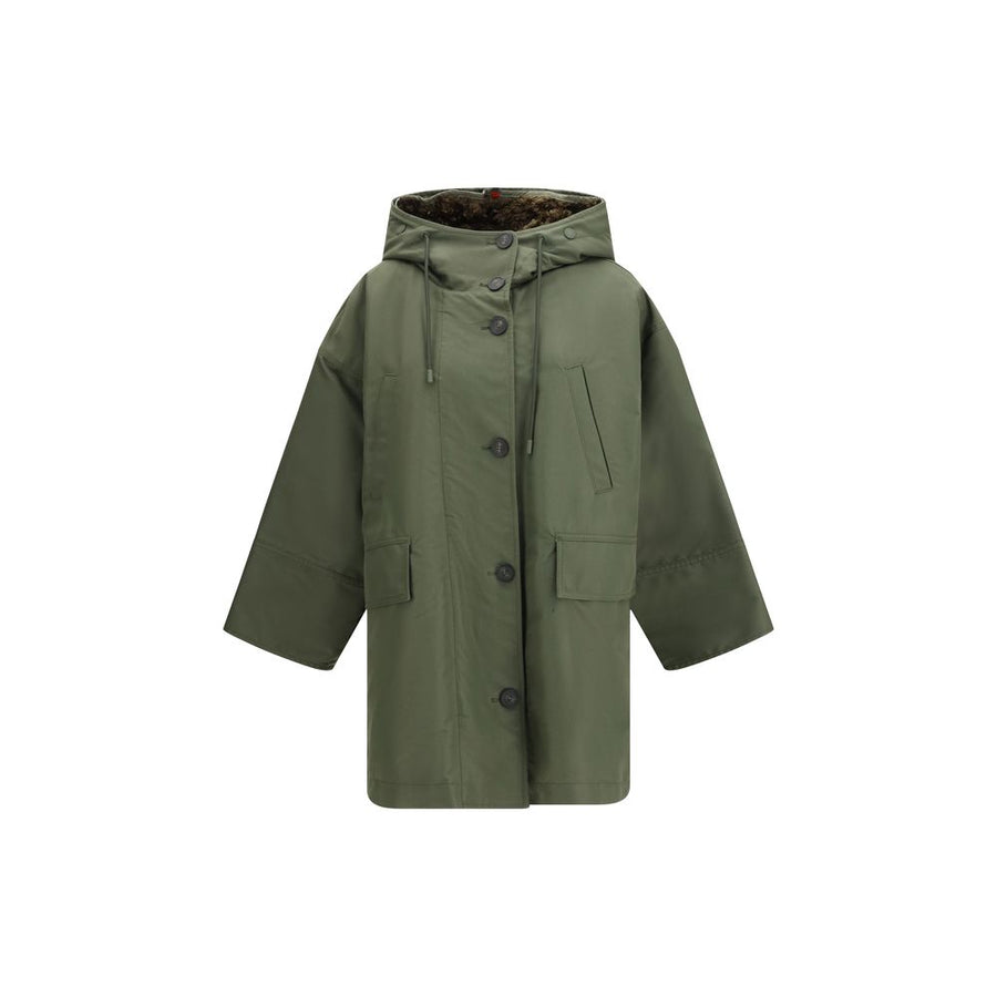 Max Mara 51% Cotton 49% Polyamide coat in green