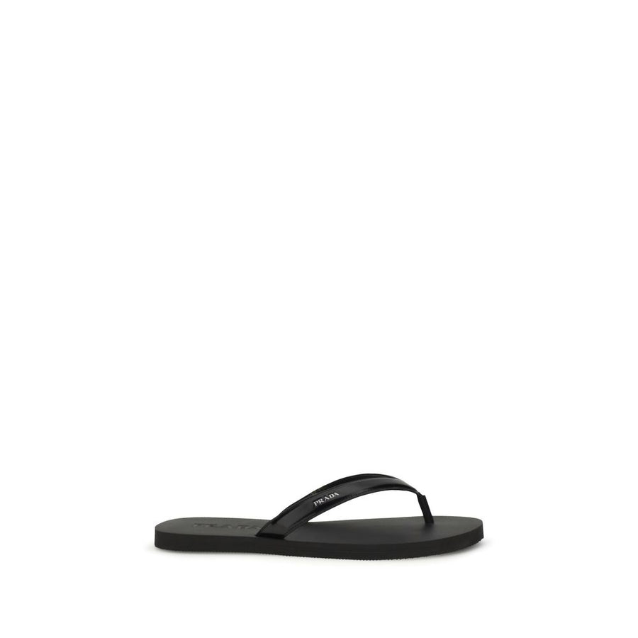 Prada UPPER 100% Calf Leather Bos Taurus SOLE 100% Rubber sandals in black