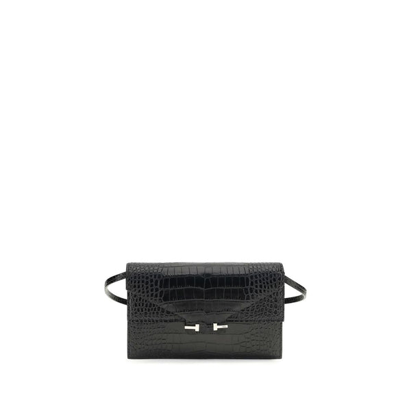 Tom Ford 100% Calf Leather Bos Taurus shoulder bag in black